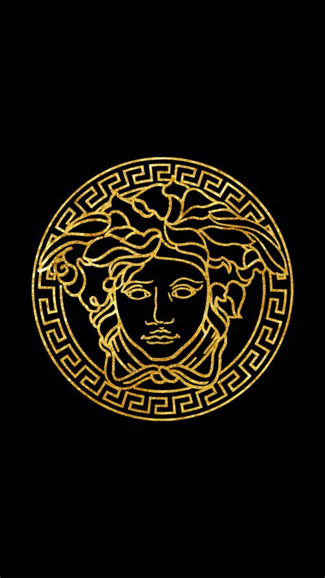 versace logo black background